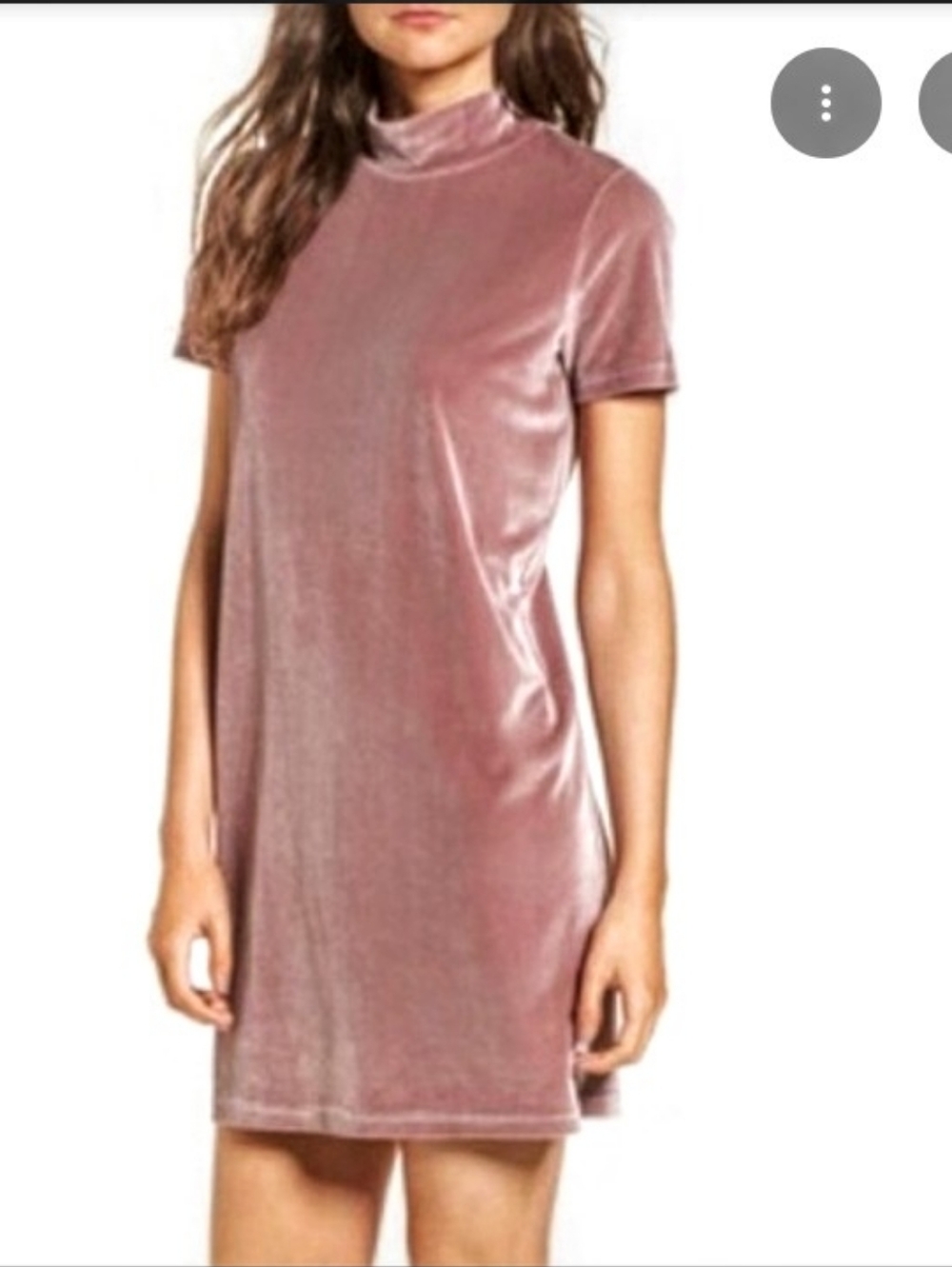 Madewell Mock Neck Velvet Mauve Mini Dress sz L